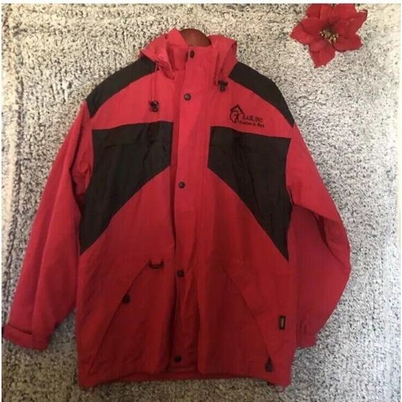 Baru Sports Men's Red Coat Hooded Parka with Fleece Removable Lining Size M - Picture 6 of 14